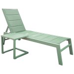 Set bain de soleil et table d'appoint barbados en textilne vert sauge - aluminium vert sauge