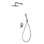 Set complet de pomme haute, pommeau de douche manuel, prise d'eau, mitigeur chrome 6pc