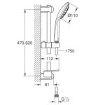 Set de douche eco euphoria 600 mm chrom 27230001