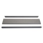 Set de finition pour brise - vue wpc sarthe, profil de finition brise - vent, poteaux wpc 90cm, gris