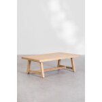 Ensemble de jardin avec canap� 3 places, 2 fauteuils et table basse en bois d'acacia dubai blanc gardenia ...