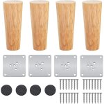 Set of 4 solid wood table legs, 2. 4 inch tapered replacement legs for sofa bed cabinet couch chair ottoman ... Set of 4 solid wood table legs, 2. 4 inch tapered replacement legs for sofa bed cabinet couch chair ottoman ...