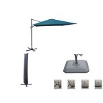 Set d'ombrage complet (1 parasol déporté nh 3x3 + 1 housse + 1 lestage) - bleu Set d'ombrage complet (1 parasol déporté nh 3x3 + 1 housse + 1 lestage) - bleu