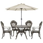 Set de salle a manger mtal marron fonc sapri