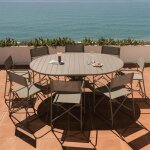 Set de table extensible 145 - 200x145 cm en aluminium barces et 8 chaises de r�alisateur pliantes de ...