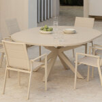 Set de table extensible 145 - 200x145 cm barces et 6 chaises de jardin empilables avec accoudoirs en ...