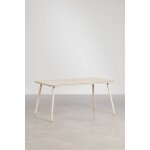 Set de table rectangulaire 160x90 cm et 4 chaises de jardin empilables en corde tress�e arhiza tapioca ...