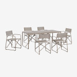 Set de table rectangulaire 185x85 cm et 6 chaises de r�alisateur pliantes pour jardin en acier melida ...