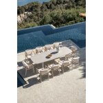 Set de table rectangulaire extensible 220 - 280x100 cm en c�ramique zinti et 10 chaises de jardin en ...