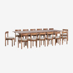 Set de table rectangulaire extensible duala 250 - 310x105 cm et 14 chaises de jardin en bois d'acacia ...