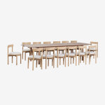 Set de table rectangulaire extensible duala 250 - 310x105 cm et 14 chaises de jardin en bois d'acacia ...