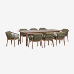 Set de table rectangulaire extensible duala 250 - 310x105 cm et 8 chaises de jardin en bois d'acacia ...