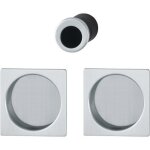 Set de tirage porte coulissante - rosace carr�e - laiton poli - 4921 hoppe