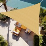 Shade&beyond voile d'ombrage triangulaire 3. 6x3. 6x3. 6m sabletoile ombrage uv protection pour patio ...