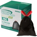 Shiba - sac poubelle  cordon renforc 280 units 15 litres 15. 2 ¿m idal pour cuisine, salle de bain ...