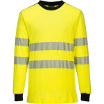 T - shirt hi - vis flamme r�sistant wx3 couleur : jaune / noir taille l - portwest