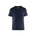 T - shirt de travail bicolore 100% coton 3379 - bleu fonc� et noir - xs blaklader
