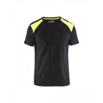 T - shirt de travail bicolore 100% coton 3379 - noir et jaune fluo - m blaklader