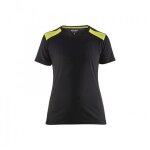 T - shirt de travail bicolore 100% coton femme 3479 - noir et jaune fluo - xs blaklader