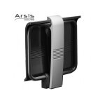 Si�ge de douche relevable blanc avec pied �poxy gris - arsis pellet asc