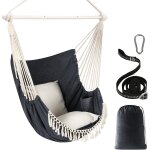Sièges suspendus chaise hamac balançoire suspendue max 500 lbs 2 coussins inclus barre d'écartement en ... Sièges suspendus chaise hamac balançoire suspendue max 500 lbs 2 coussins inclus barre d'écartement en ...