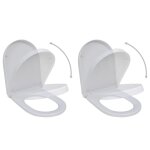 Si�ges de toilette avec couvercles 2 pcs plastique blanc