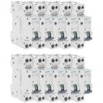 Siemens - lot de 10 disjoncteurs �lectriques phase + neutre 10a