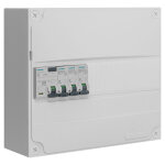 Siemens - tableau 1 rang�e pr� - �quip� 1 inter. diff. 63a type � + 3 disjoncteurs