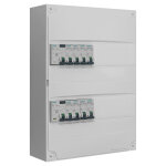 Siemens - tableau 2 rang�es pr� - �quip� 2 inter. diff. 40a + 8 disjoncteurs