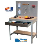 Simon rack - kit etabli avec tiroir 1440x900x600mm - bt - 2 box 900 gris fonce / bois