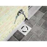 Siphon de sol en inox - 150 x 150 mm - sortie verticale - netsol aco