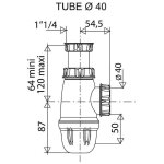 Siphon de lavabo r�glable - 40 mm valentin