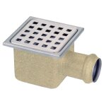 Siphon de sol inox 105x105 sortie horizontale sh40 - gebo - 21. 413