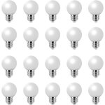 Sjzg - lot de 20 e27 culot a vis 2w led ampoule globe lampe pour vacances dcoration de fte 220 v - ...
