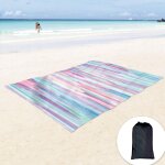 Sjzg - couverture de plage douce et soyeuse sans sable avec poches d'angle 213x185cm, sac en maille, ...