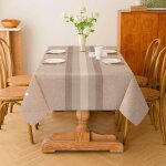 Sjzg - nappe brun rectangulaire anti - taches 140 x 240 cm lavable rayures tableau en imitation lin moderne ... Sjzg - nappe brun rectangulaire anti - taches 140 x 240 cm lavable rayures tableau en imitation lin moderne ...