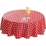 Sjzg - nappe exterieur impermeable jardinronde 140cm pois rouge et blanc, 350gsm lavable, nappe toile ... Sjzg - nappe exterieur impermeable jardinronde 140cm pois rouge et blanc, 350gsm lavable, nappe toile ...