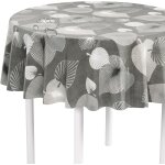Sjzg - nappe lavable au mètre - 140 cm - ronde (bord coupé) - motif feuille de style gris elégant - toile ... Sjzg - nappe lavable au mètre - 140 cm - ronde (bord coupé) - motif feuille de style gris elégant - toile ...