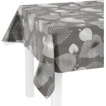Sjzg - nappe lavable au mètre - 220 x 140 cm (bord coupé) - motif feuille elégante - gris - imperméable ... Sjzg - nappe lavable au mètre - 220 x 140 cm (bord coupé) - motif feuille elégante - gris - imperméable ...