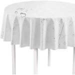 Sjzg - nappe lavable au mètre - ronde (bord coupé) - motif pissenlit blanc - imperméable - idéale comme ... Sjzg - nappe lavable au mètre - ronde (bord coupé) - motif pissenlit blanc - imperméable - idéale comme ...