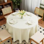 Sjzg - nappe lavable, ronde, diamètre : 305 cm, en polyester, résistante aux rayures et anti - taches, ... Sjzg - nappe lavable, ronde, diamètre : 305 cm, en polyester, résistante aux rayures et anti - taches, ...
