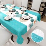 Sjzg - nappe rectangulaire, 100 x 140 cm, cercle bleu, impermable, nappe pour l'intrieur et l'extrieur, ...