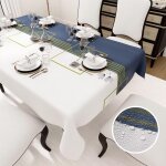 Sjzg - nappe rectangulaire, 140 x 160 cm, bleu - blanc, impermable, nappe pour l'intrieur et l'extrieur, ...