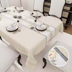 Sjzg - nappe rectangulaire, 140 x 180 cm, artchic crme, impermable, nappe pour l'intrieur et l'extrieur, ...