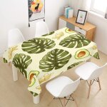 Sjzg - nappe rectangulaire impermable, 3d plantes tropicales imprim anti tache lavable nappes entretien ...