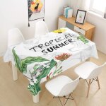 Sjzg - nappe rectangulaire impermable, 3d plantes tropicales imprim anti tache lavable nappes entretien ...