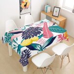 Sjzg - nappe rectangulaire impermable, 3d plantes tropicales imprim anti tache lavable nappes entretien ...