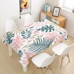 Sjzg - nappe rectangulaire impermable, 3d plantes tropicales imprim anti tache lavable nappes entretien ...