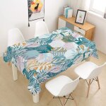 Sjzg - nappe rectangulaire impermable, 3d plantes tropicales imprim anti tache lavable nappes entretien ...