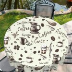 Sjzg - nappe ronde 48 (120x120cm) lavable, nappe de jardin avec café vintage motif, décoration de table ... Sjzg - nappe ronde 48 (120x120cm) lavable, nappe de jardin avec café vintage motif, décoration de table ...